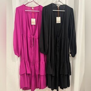 Knox Rose Black Long Sleeve Duster